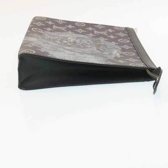 LOUIS VUITTON Monogram Savanna Pochette Voyage ClutchBag Navy M66639 Auth 29183A - Picture 6 of 16